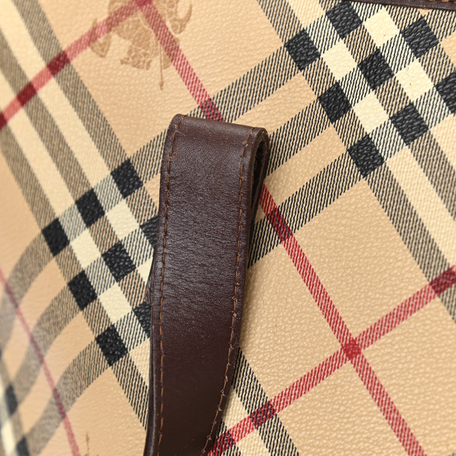 Burberry Haymarket Check Studded Tote Bag Chocolate 12 of 14