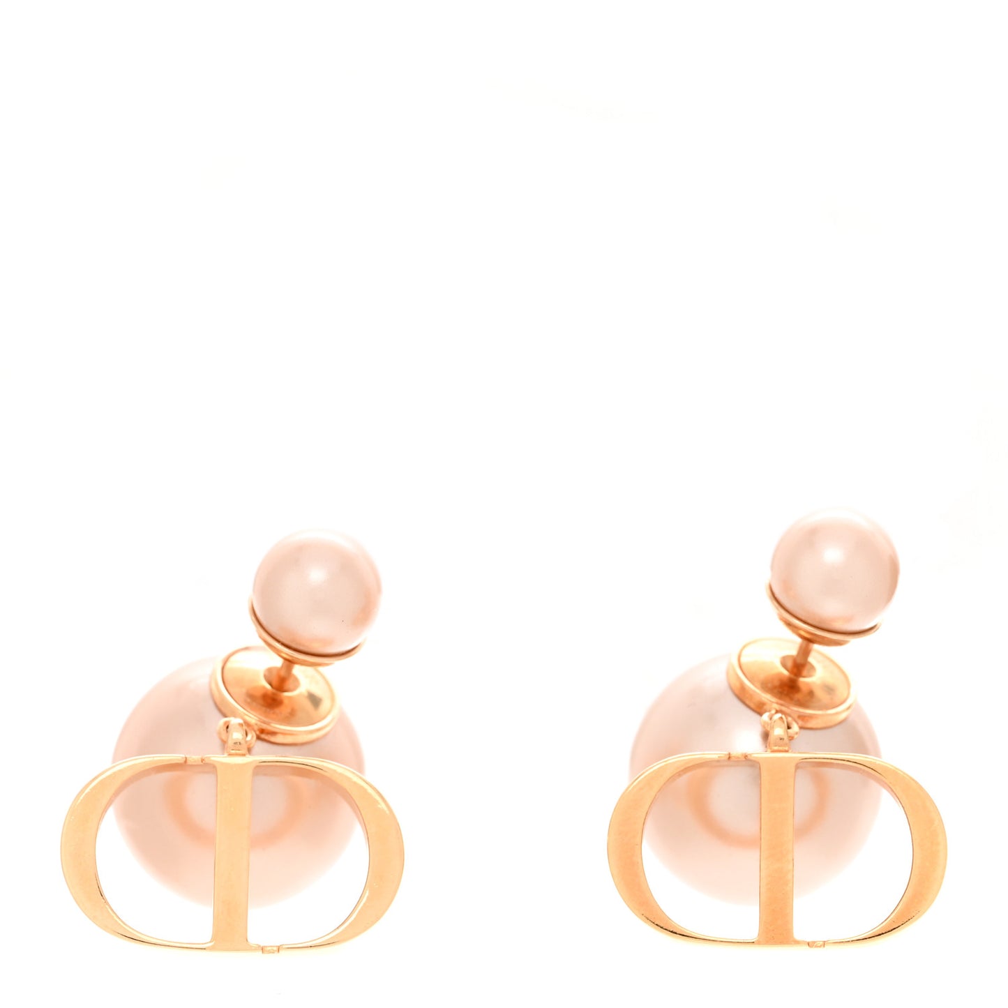 Metal Pearl Tribales Earrings Pink Gold