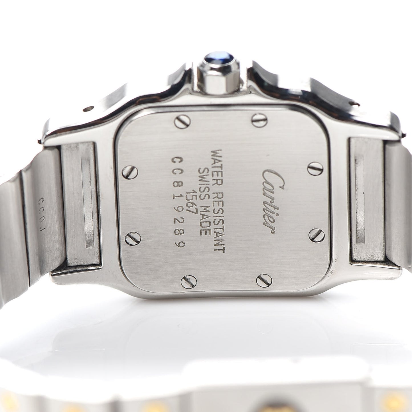 Stainless Steel 18K Yellow Gold 24mm Santos De Cartier Galbee Quartz Watch