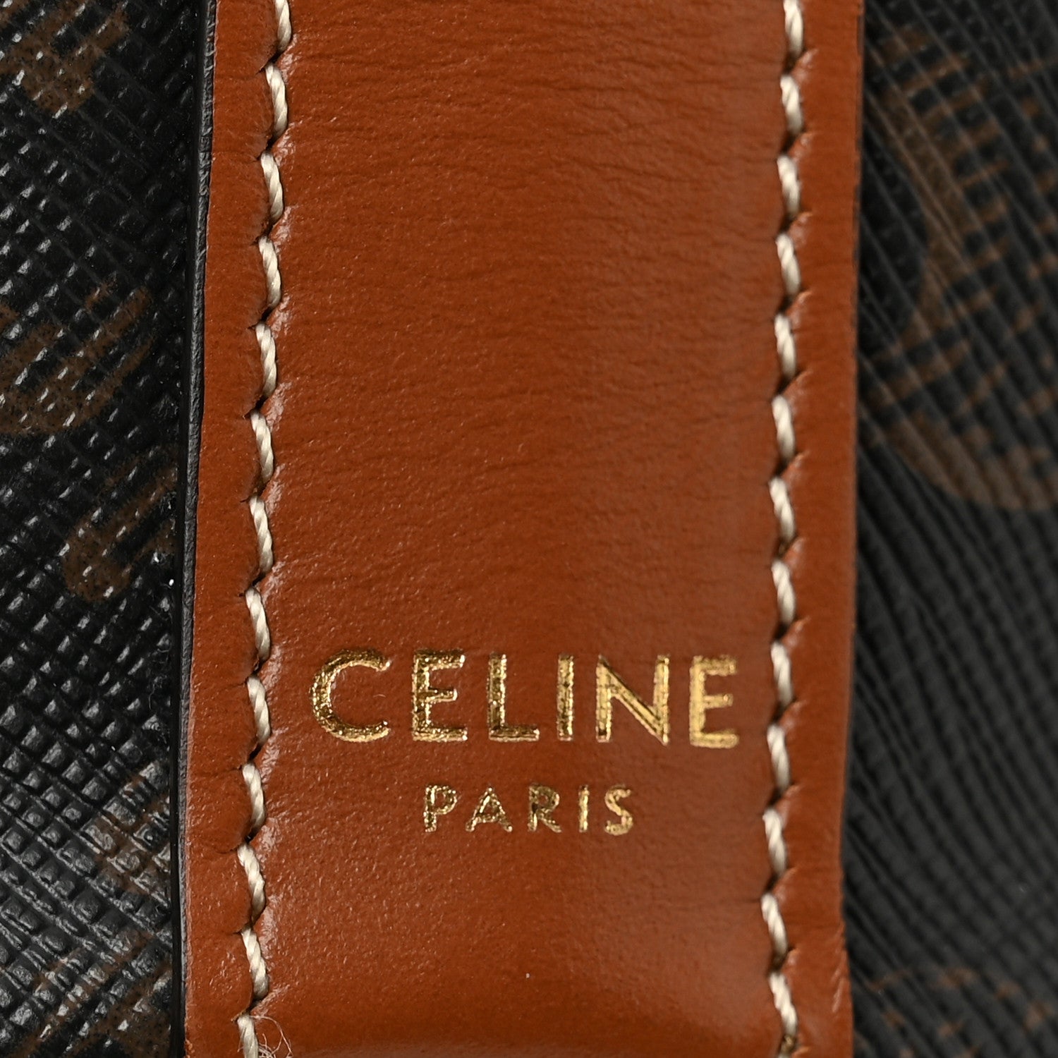 Celine Triomphe Canvas Calfskin Small Drawstring Bucket Bag Tan 6 of 10