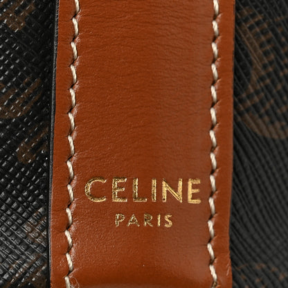 Celine Triomphe Canvas Calfskin Small Drawstring Bucket Bag Tan 6 of 10