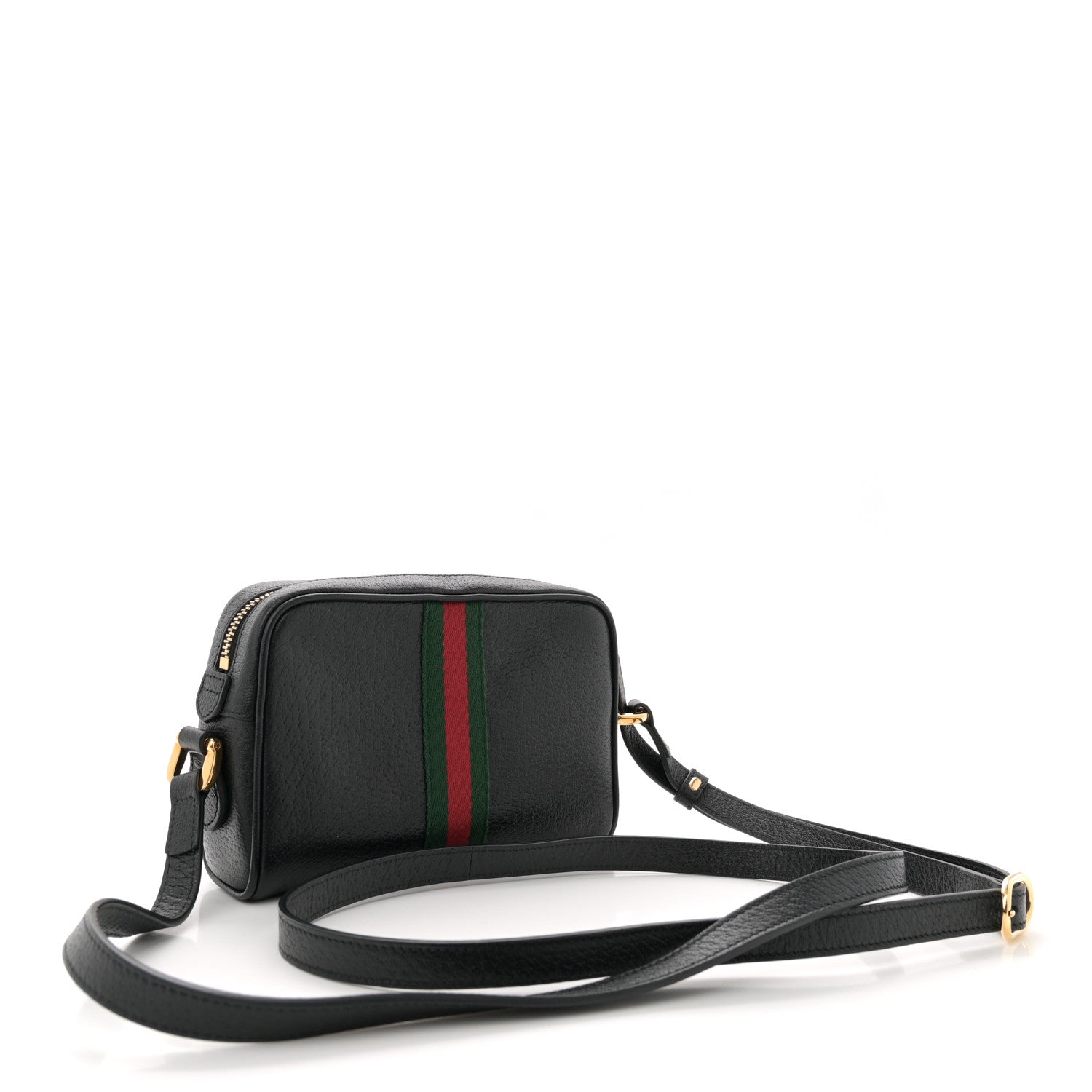 Gucci Calfskin Web Mini Ophidia Shoulder Bag Black 3 of 11