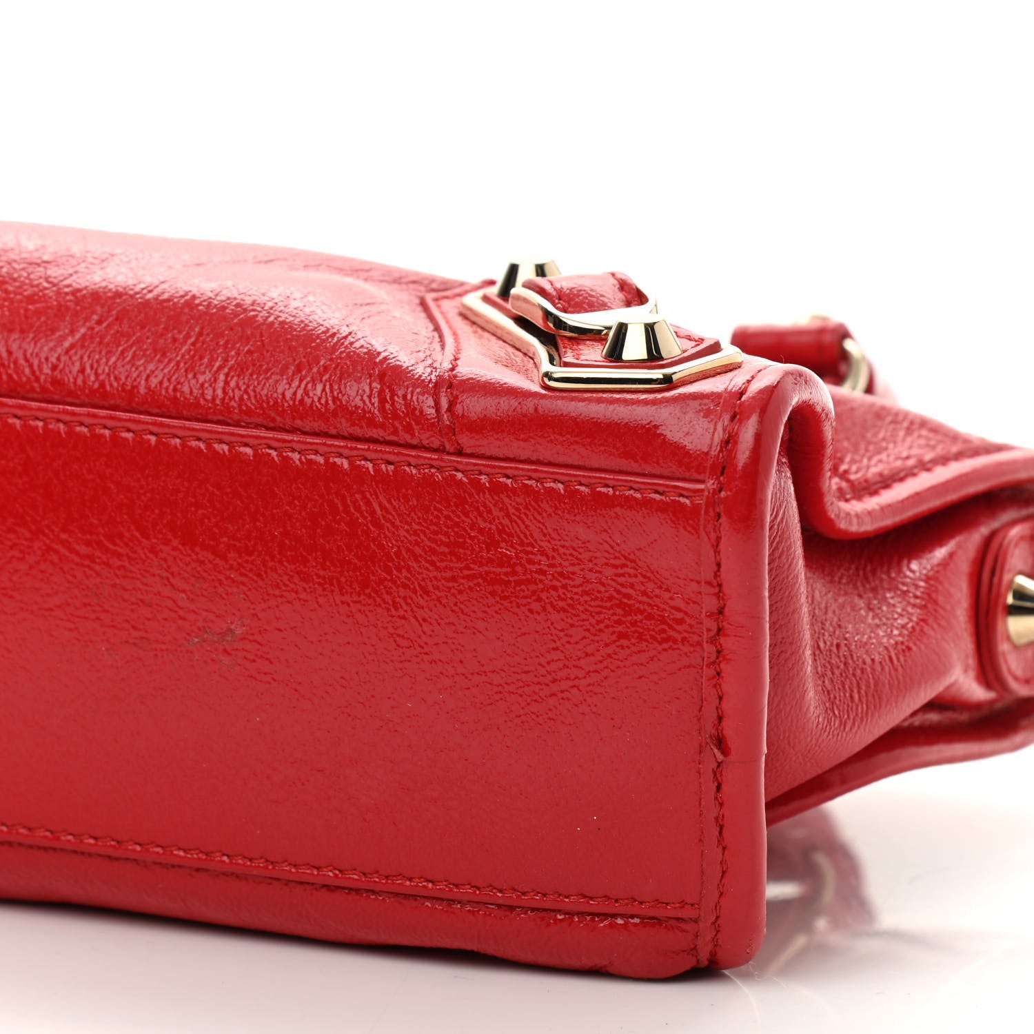 Balenciaga Chevre Gold Metallic Edge Hardware Mini City Rouge Grenade 9 of 11
