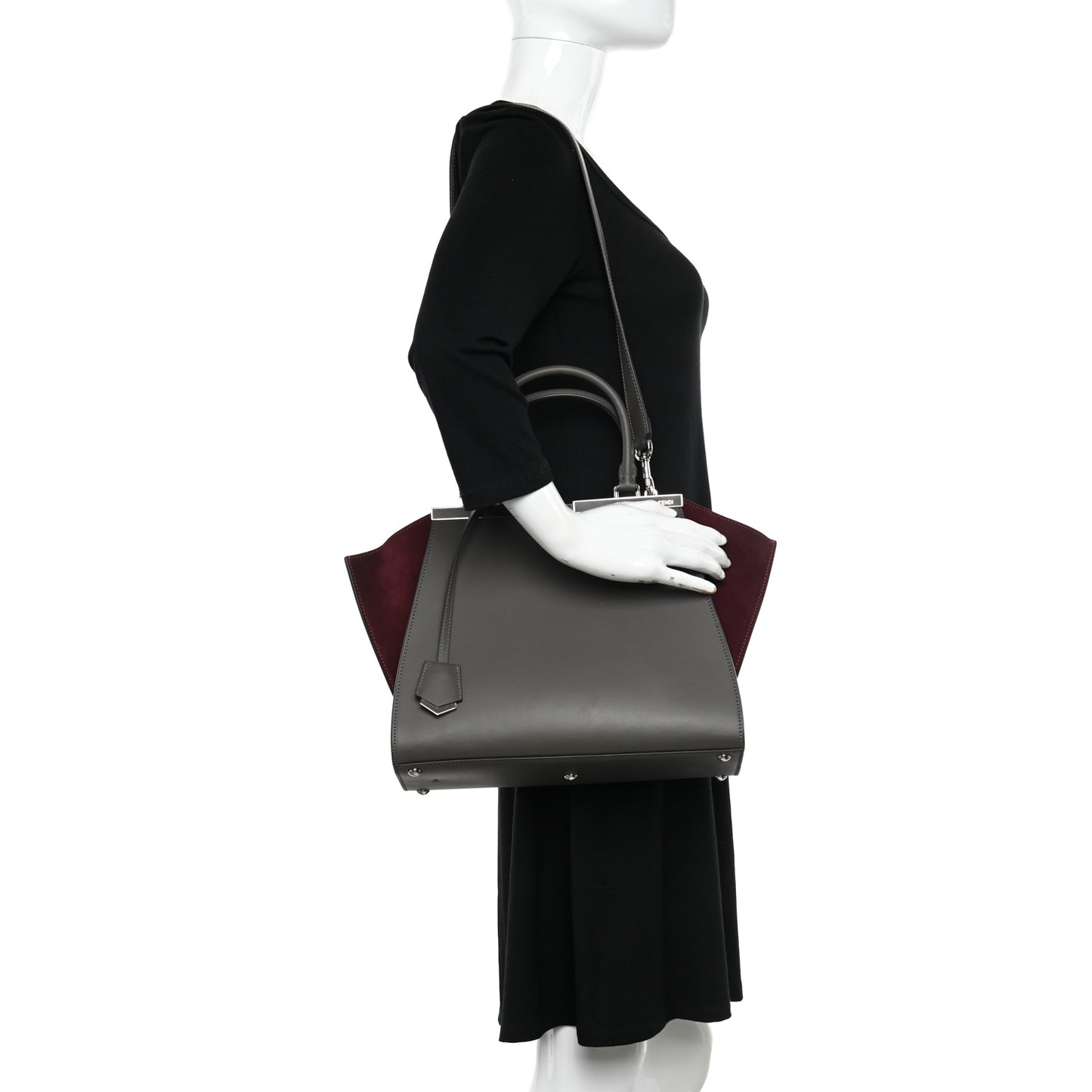 Vitello Baltico Kore Petite 3Jours Tote Carbone Bordeaux