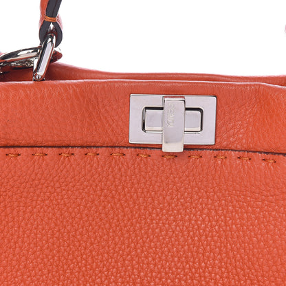 Fendi Cuoio Romano Selleria Mini Peekaboo Iconic Satchel Dark Orange 8 of 10