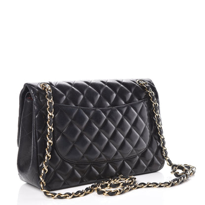 Chanel Lambskin Quilted Jumbo Double Flap Black 3 of 10