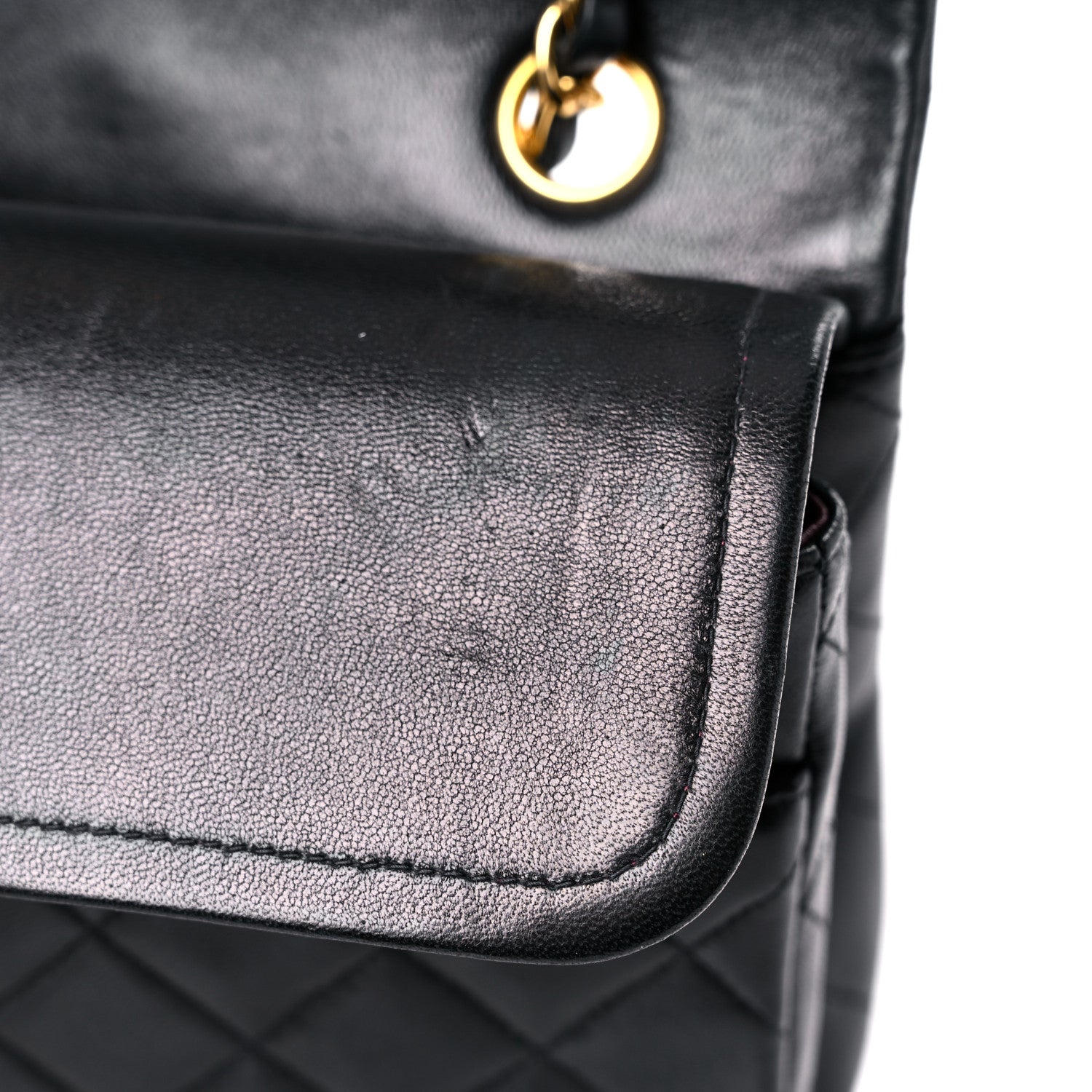 Chanel Lambskin Quilted Medium Double Flap Black 17 of 19