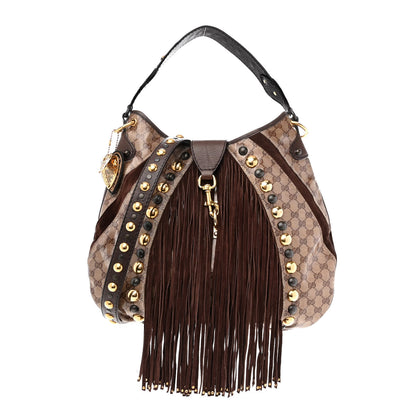 Gucci Crystal Monogram Fringe Babouska Hobo 1 of 8