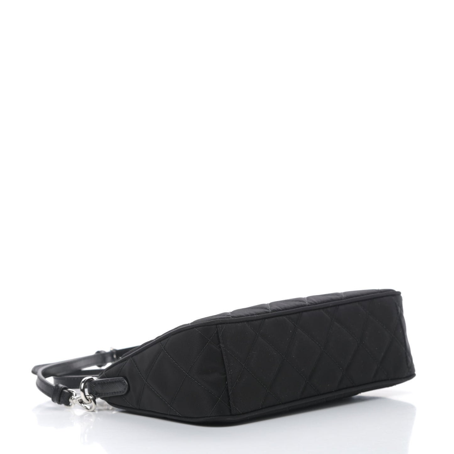 Nylon Tessuto Impuntu Quilted Crossbody Bag Black
