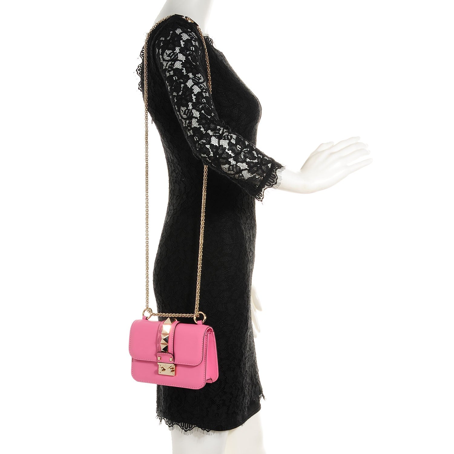 Valentino Garavani Vitello Mini Glam Lock Rockstud Flap Ninphea 2 of 9