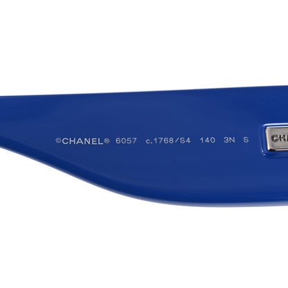 Chanel Acetate Cat Eye Sunglasses 6057 Black Blue 5 of 11
