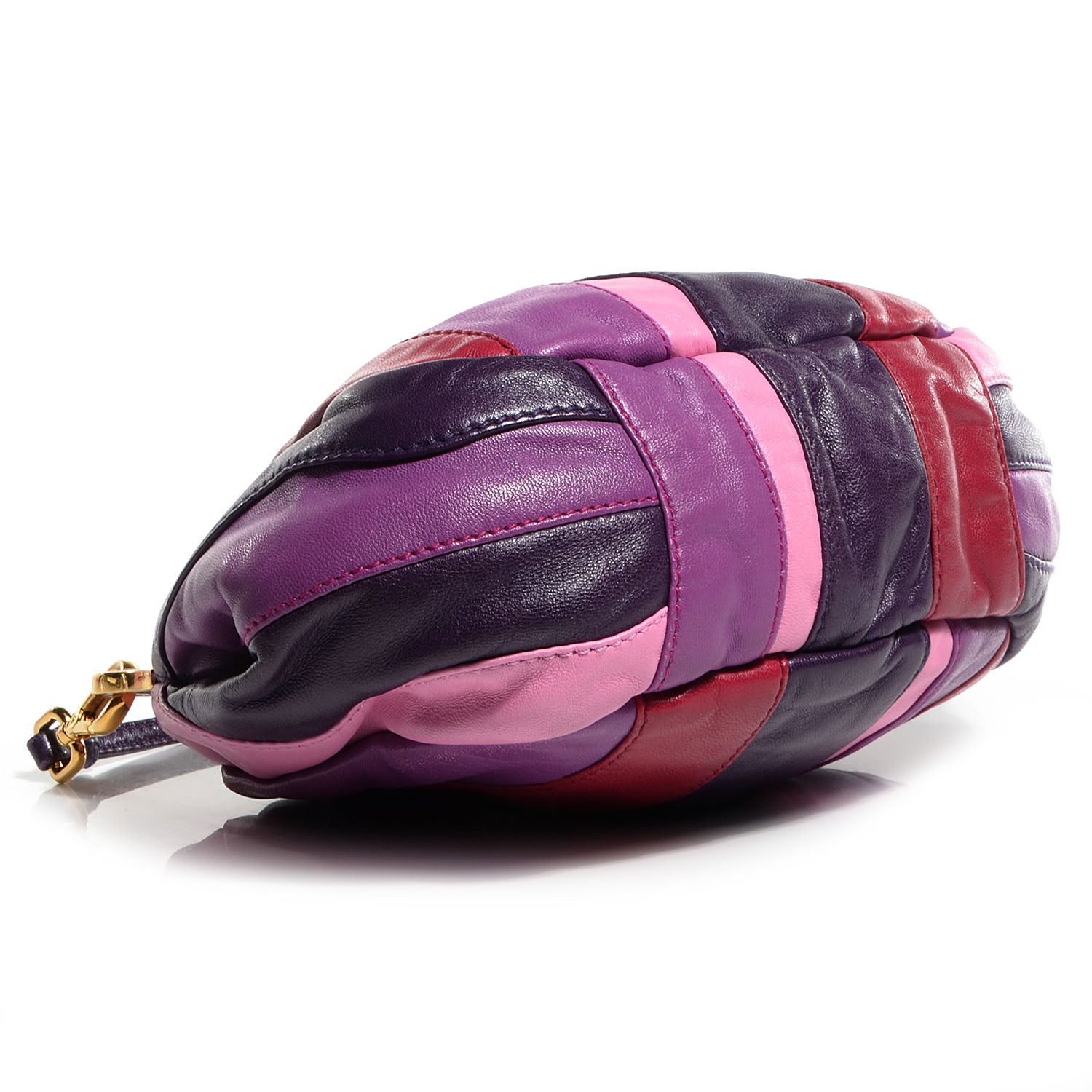 Prada Nappa Trembled Blossoms Stripes Crossbody Ibisco Viola 4 of 9