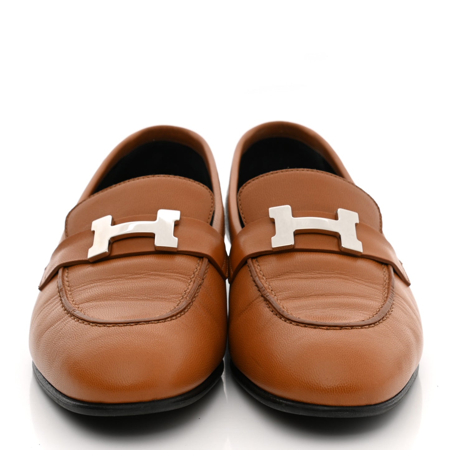Goatskin Womens Paris Loafers 36.5 Marron Glaise