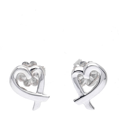 Tiffany Sterling Silver Mini Paloma Picasso Loving Heart Earrings 1 of 5