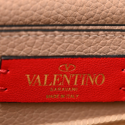Valentino Garavani Pebbled Calfskin Rockstud Flap Wallet On Chain Poudre 6 of 12