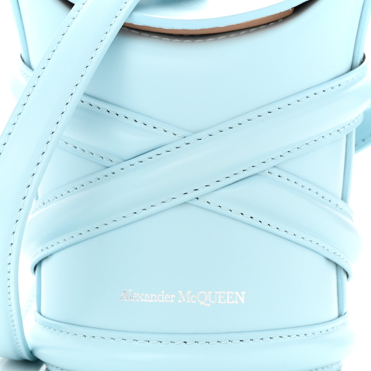 Alexander McQueen Calfskin Mini Curve Bucket Bag Pale Blue 9 of 11