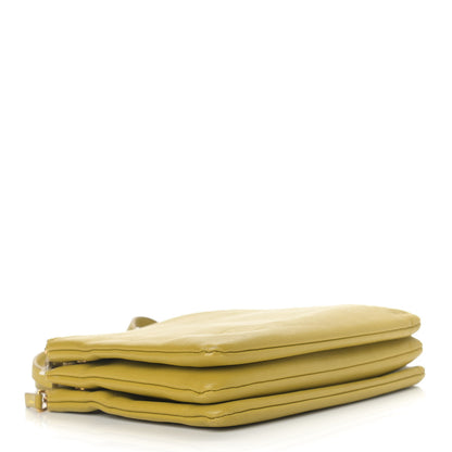 Celine Lambskin Small Trio Crossbody Bag Citron 3 of 19