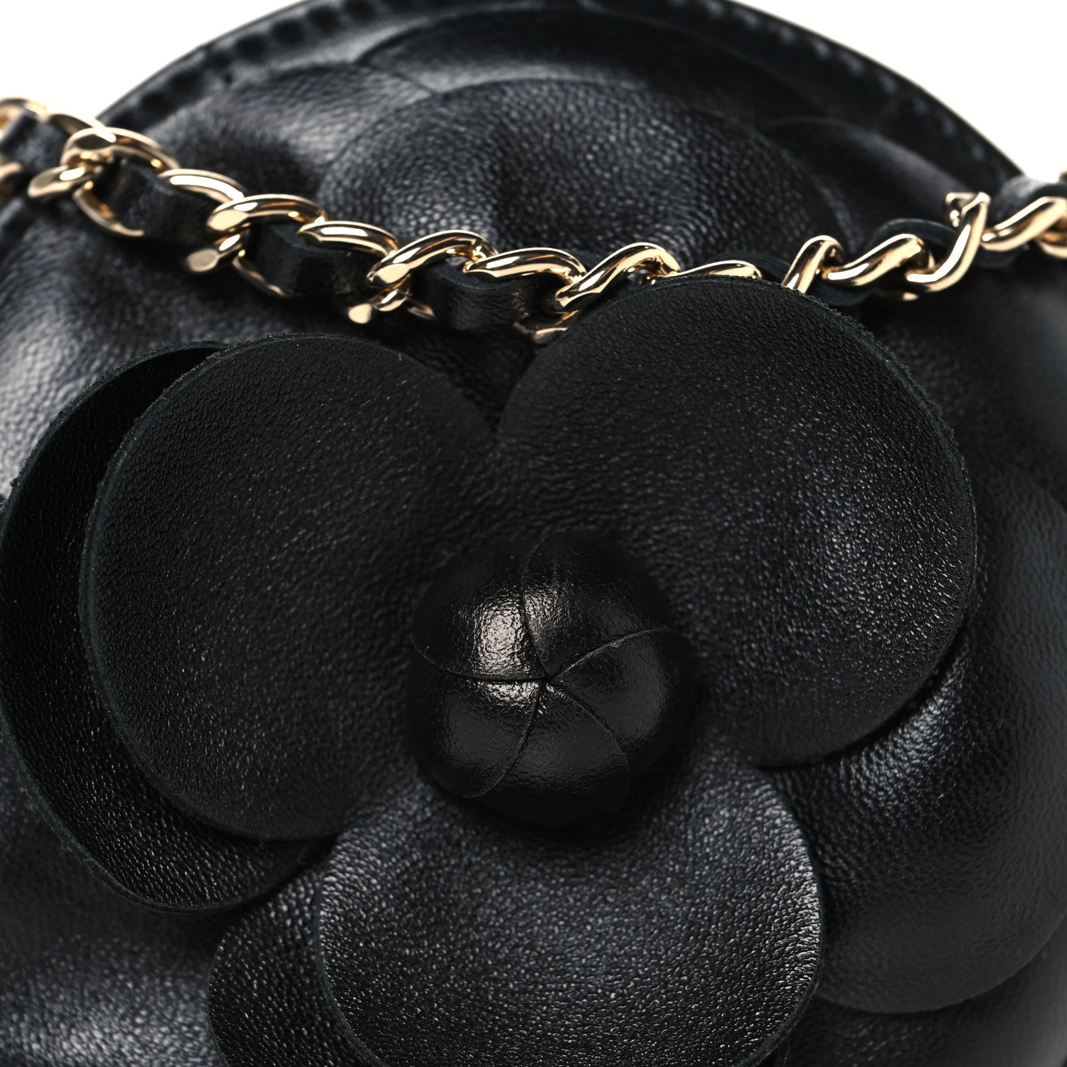 Chanel Lambskin Mini Camellia Bouquet Clutch With Chain Black 7 of 9