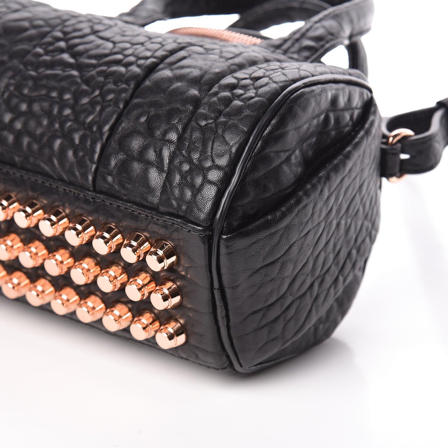 Alexander Wang Pebbled Lambskin Mini Rockie Black Rose Gold Hardware 9 of 10