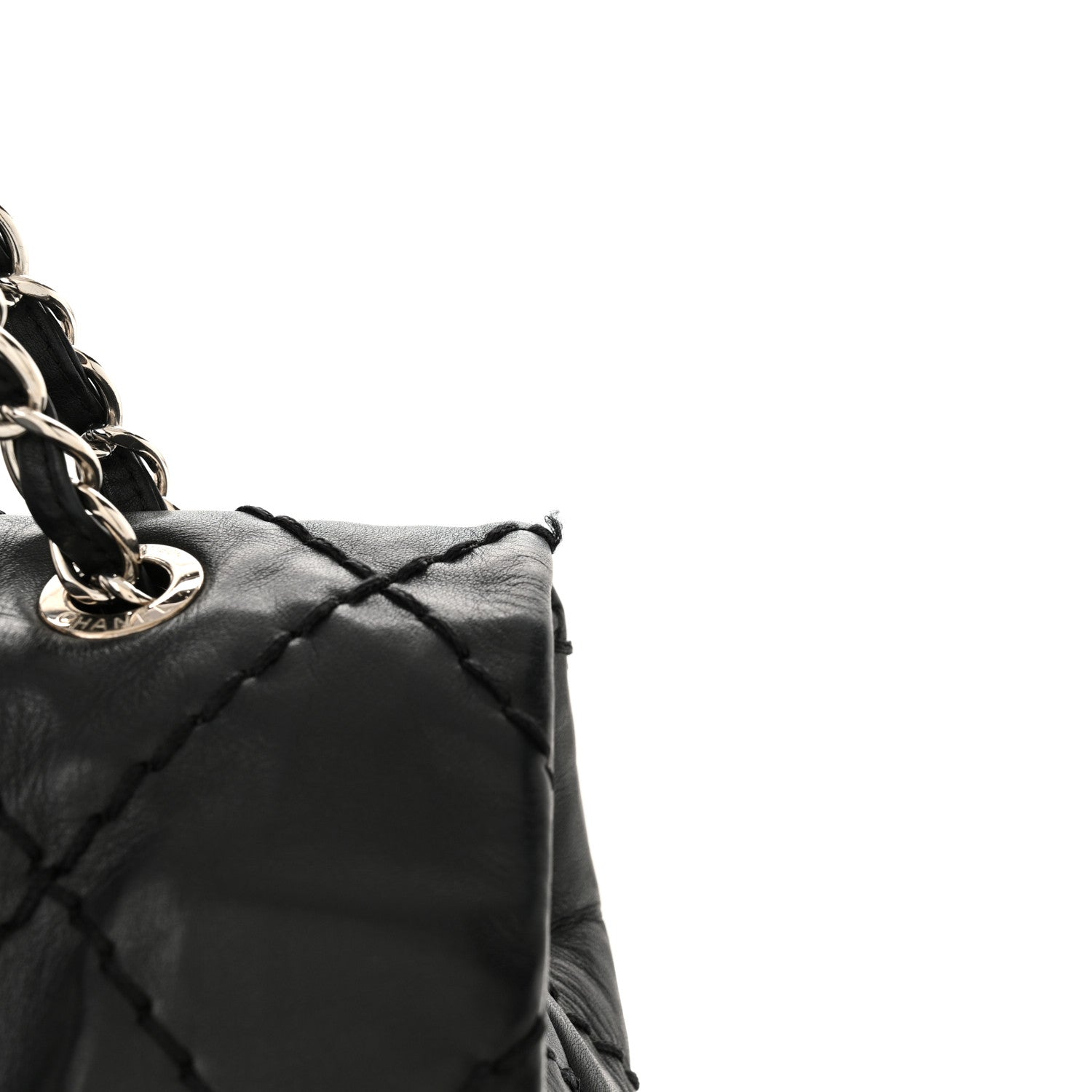 Chanel Calfskin Stitched Large Expandable Flap Bag Black 11 of 11