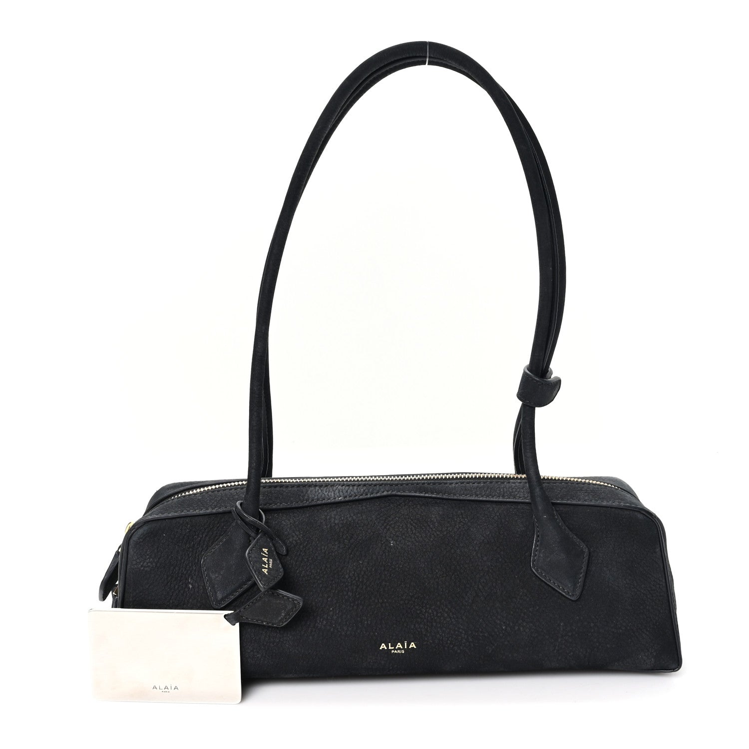 Alaia Nubuck Medium Le Teckel Bag Black Anthracite 3 of 10