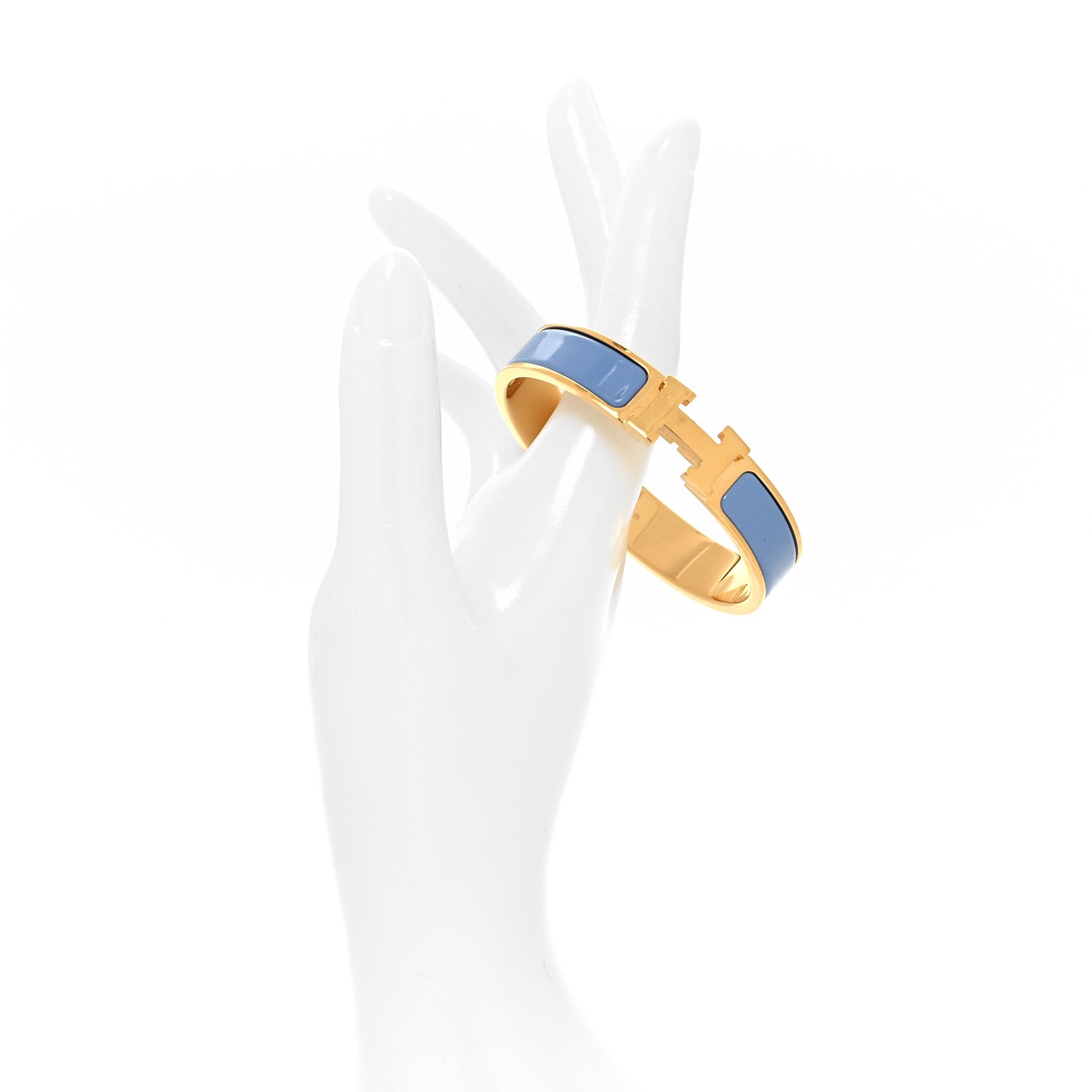 Hermes Enamel Narrow Clic Clac H Bracelet PM Chardon 2 of 5