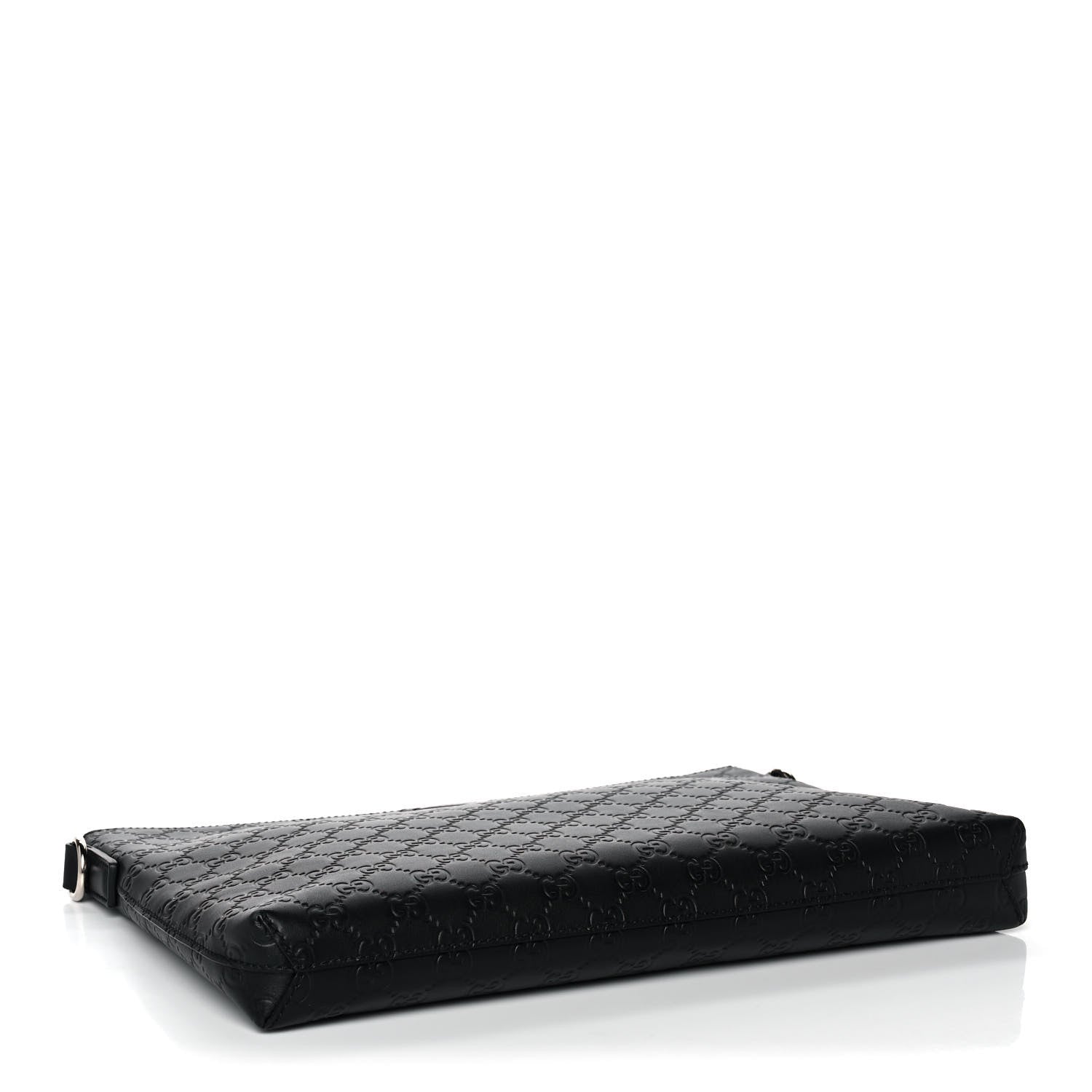 Gucci Guccissima Medium Flat Messenger Bag Black 4 of 15