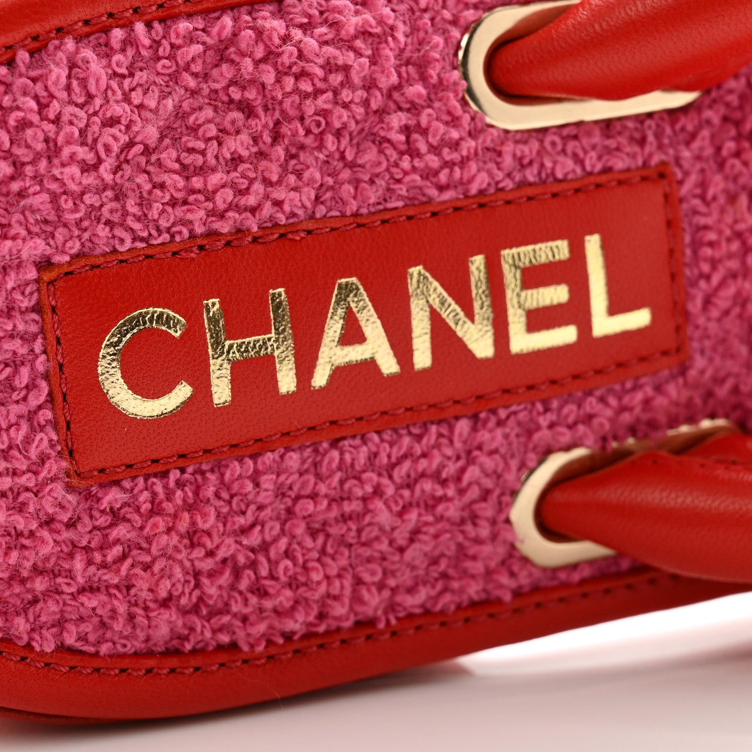 Chanel Lambskin Terry Cloth CC Thong Sandals 37.5 Pink 6 of 8