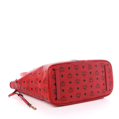 MCM Visetos Medium Liz Reversible Shopper Tote Ruby Red 4 of 8