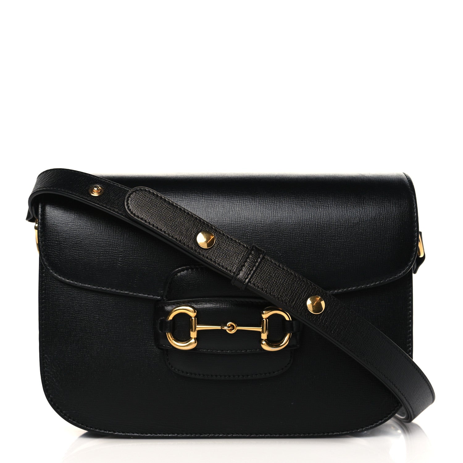 Gucci Azalea Calfskin Horsebit 1955 Shoulder Bag Black 1 of 9