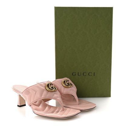 Gucci Nappa Charlotte Double G Marmont Thong Pumps 38.5 Perfect Pink 9 of 9