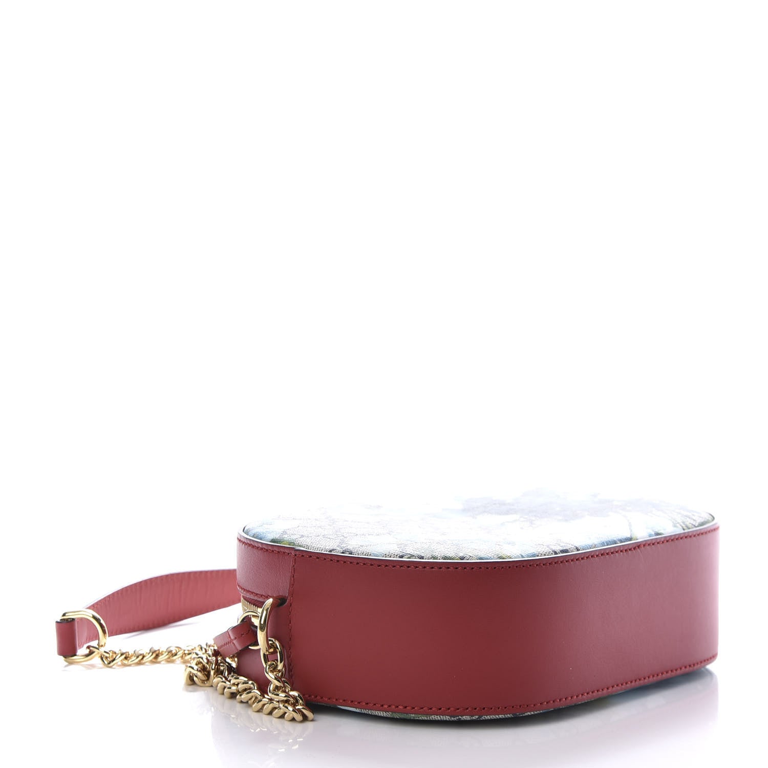 Gucci GG Supreme Monogram Blooms Mini Chain Shoulder Bag Beige Blue Navy Hibiscus Red 4 of 10