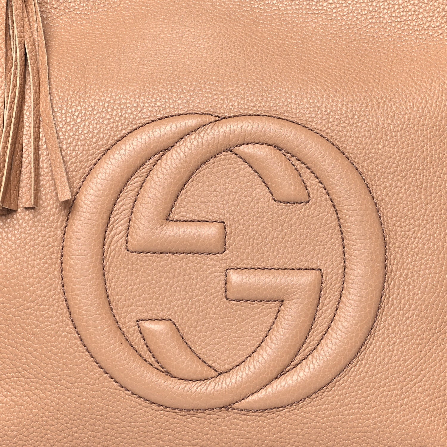 Gucci Pebbled Calfskin Large Soho Hobo Camelia 8 of 12