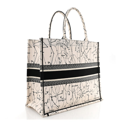 Christian Dior Canvas Embroidered Zodiac Book Tote Latte Multicolor 3 of 14