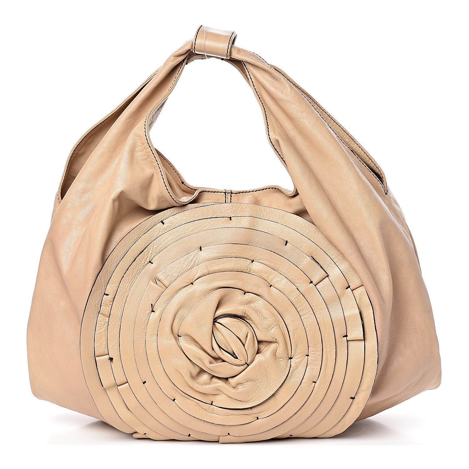 Valentino Garavani Nappa Petale Rose Hobo Beige 1 of 8