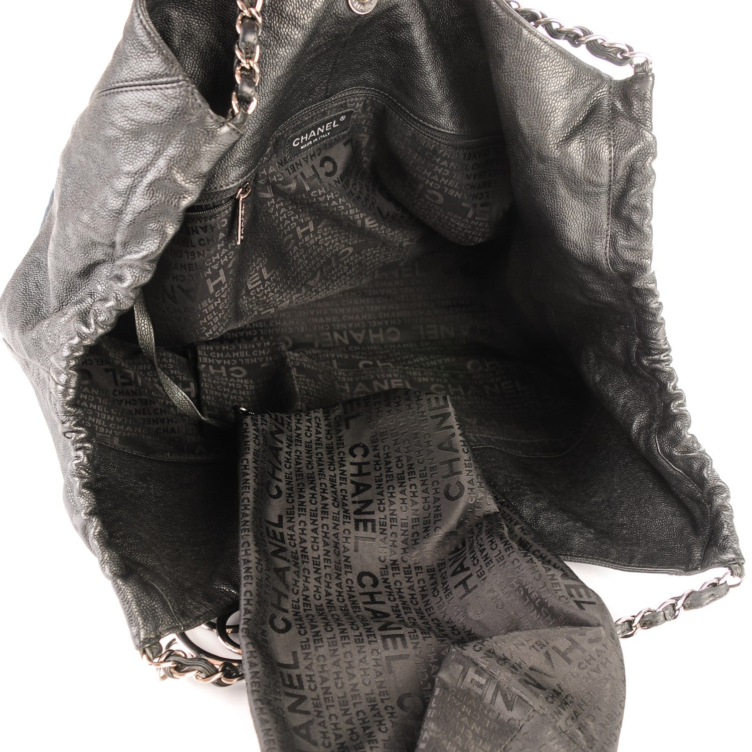 Chanel Distressed Caviar XL Coco Cabas Black 5 of 6