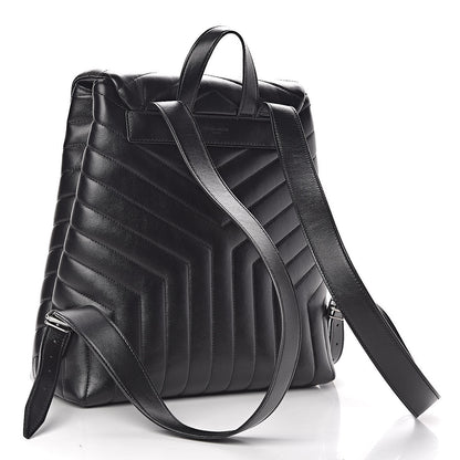 Saint Laurent Calfskin Y Quilted Monogram Medium Loulou Backpack Black 3 of 10