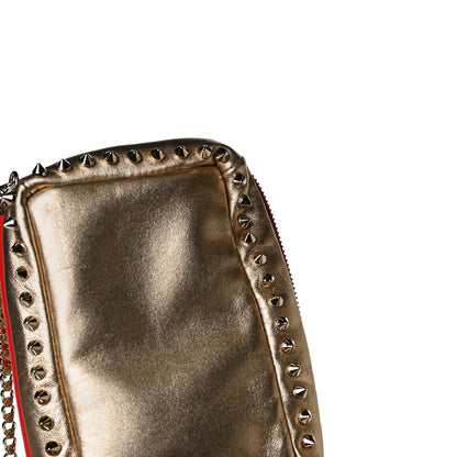 Christian Louboutin Metallic Nappa Spikes Piloutin Chain Pochette Gold 9 of 14