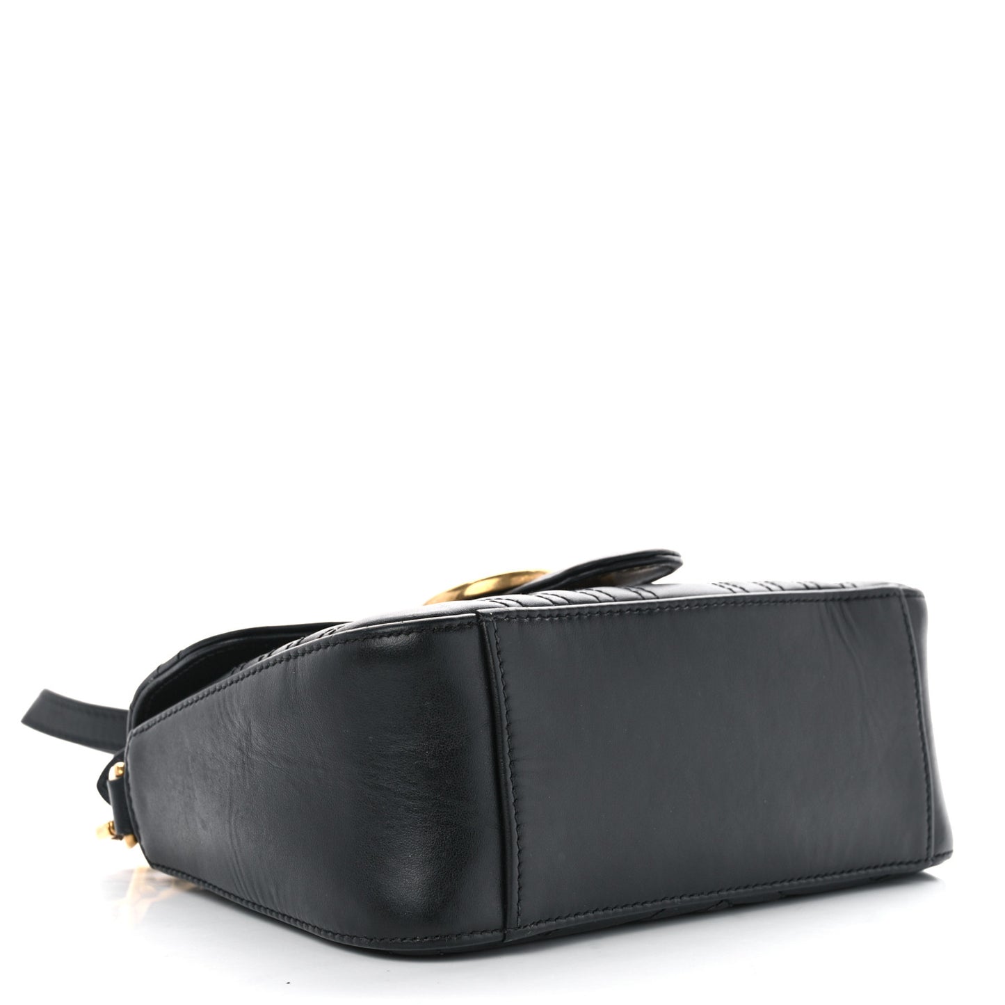Calfskin Matelasse Mini GG Marmont Top Handle Shoulder Bag Black