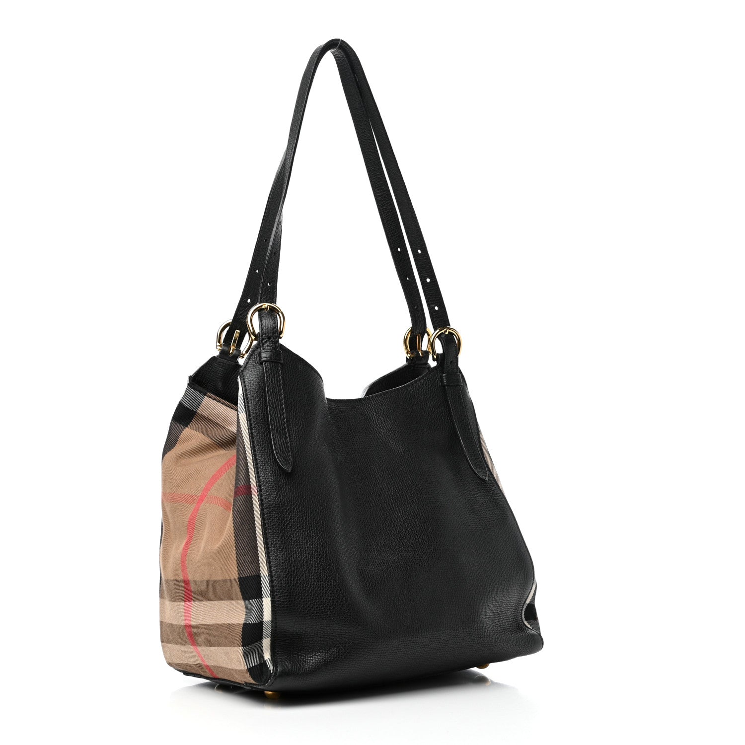 Burberry Grainy Calfskin House Check Small Canterbury Black 3 of 9