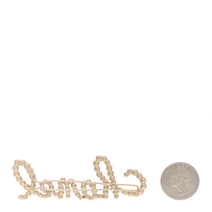 Chanel Metal Glass Swirling Pearls Hair Clip Gold 2 of 4