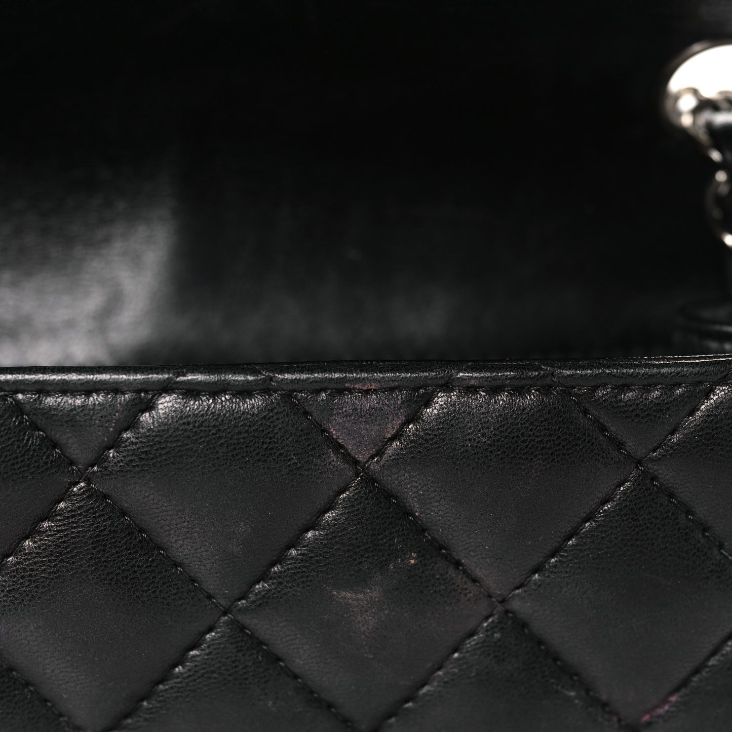 Lambskin Quilted Mini Square Flap Black