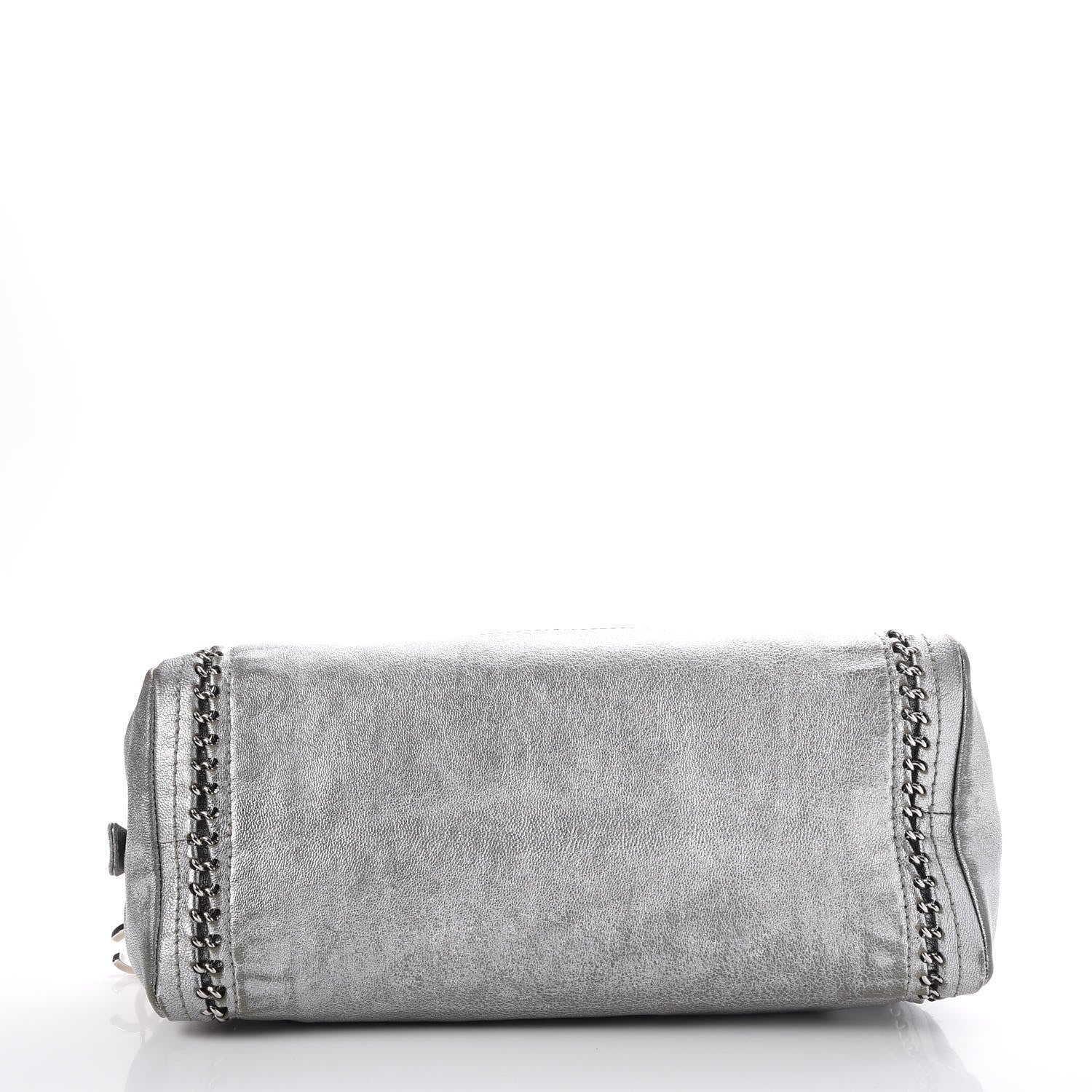 Chanel Metallic Goatskin Medium Luxe Ligne Bowler Tote Silver 6 of 23