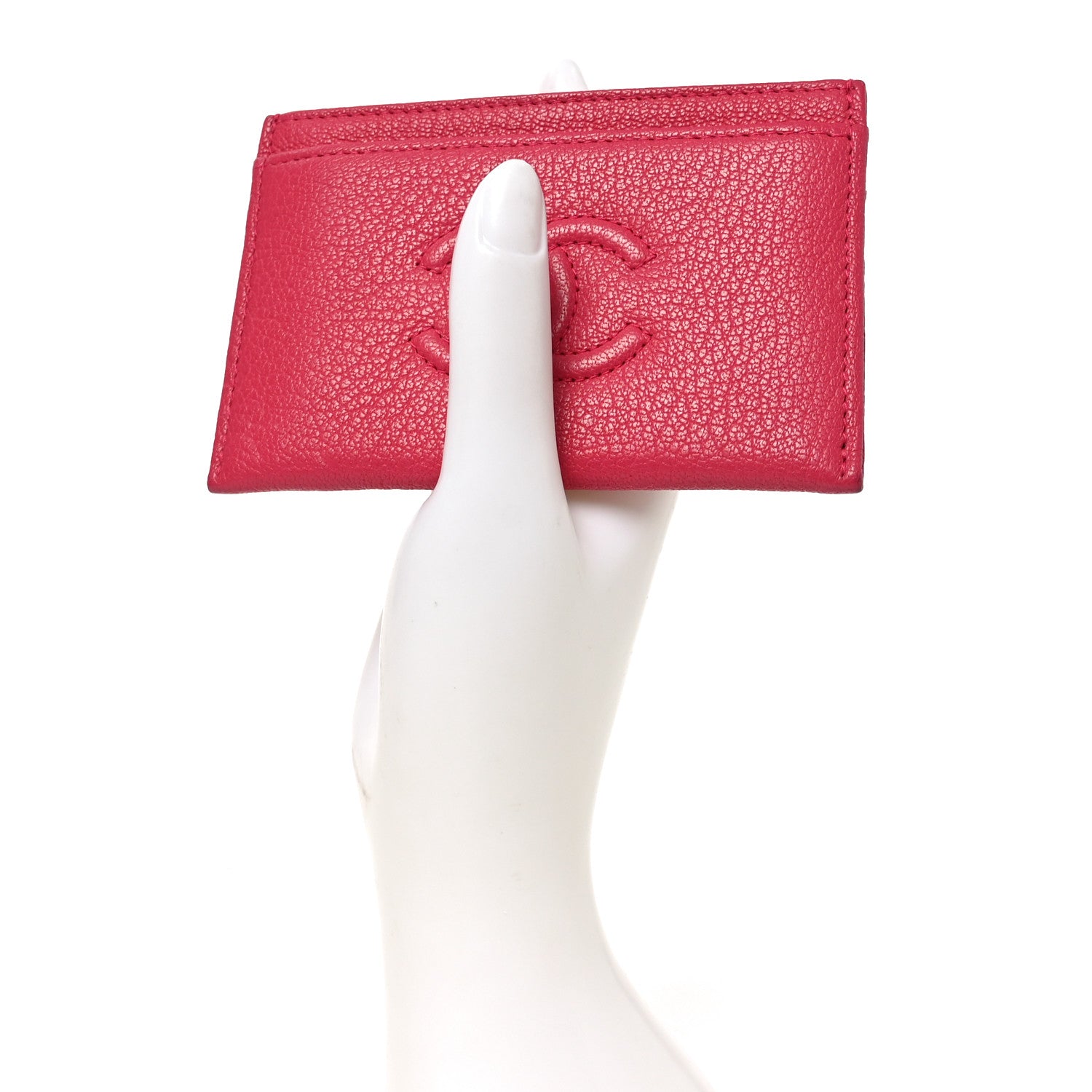 Chanel Goatskin Timeless CC Card Holder Fuchsia 2 of 7