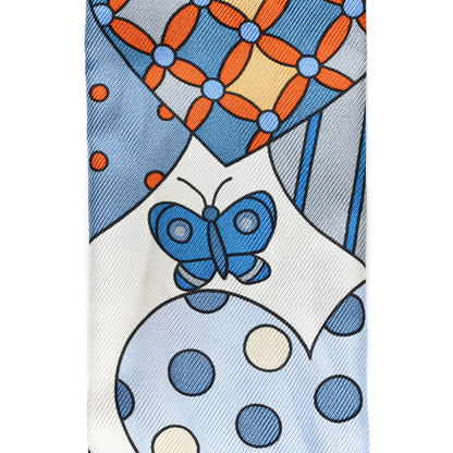 Hermes Silk Les Murmures de la Foret Twilly Bleu Jean Orange 8 of 8