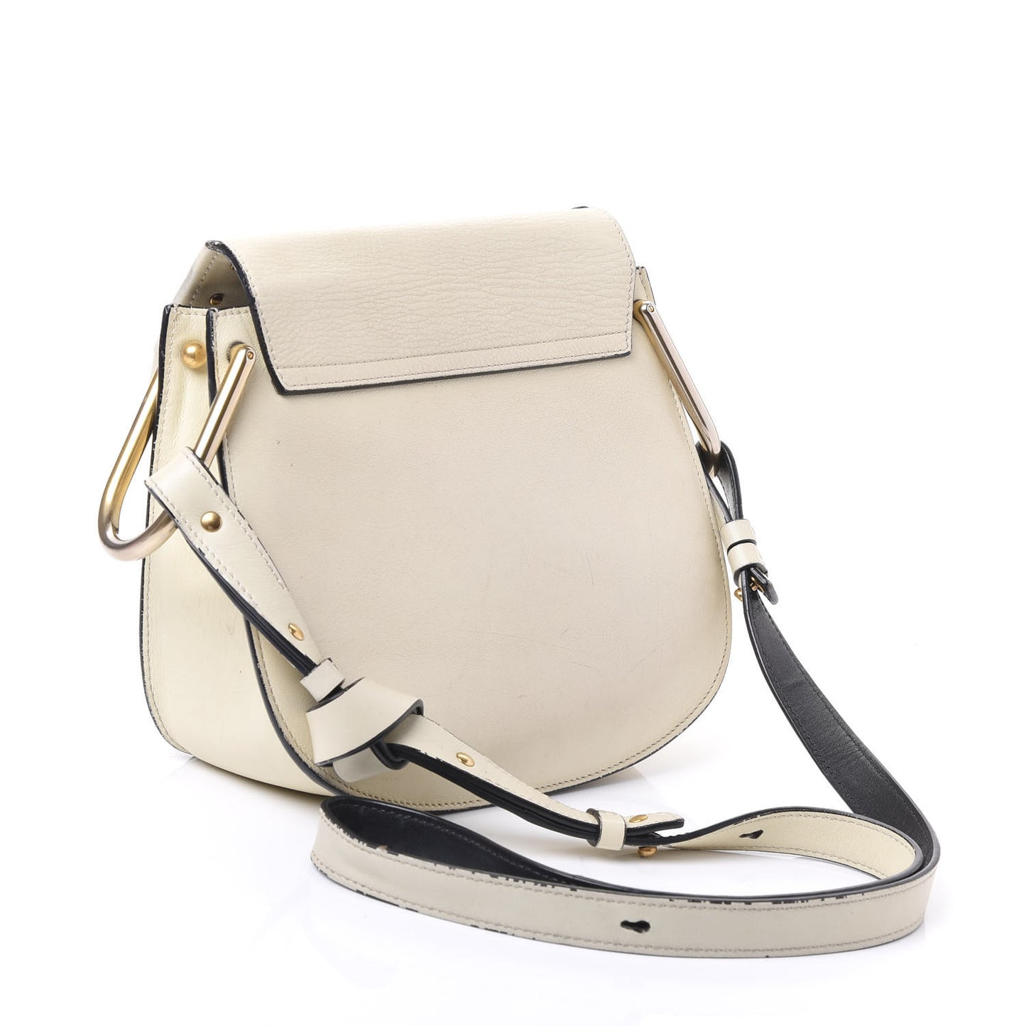 Calfskin Small Hudson Shoulder Bag Lace White