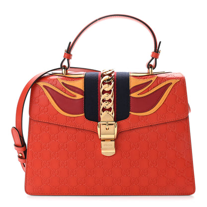 Gucci Guccissima Signature Medium Sylvie Top Handle Bag Orange 1 of 11