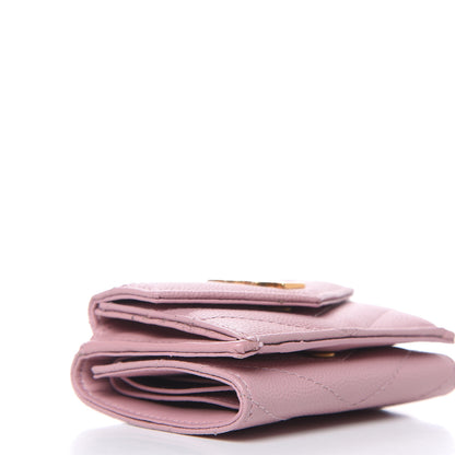 Saint Laurent Grain De Poudre Matelasse Chevron Monogram Tiny Wallet Tender Pink 4 of 6
