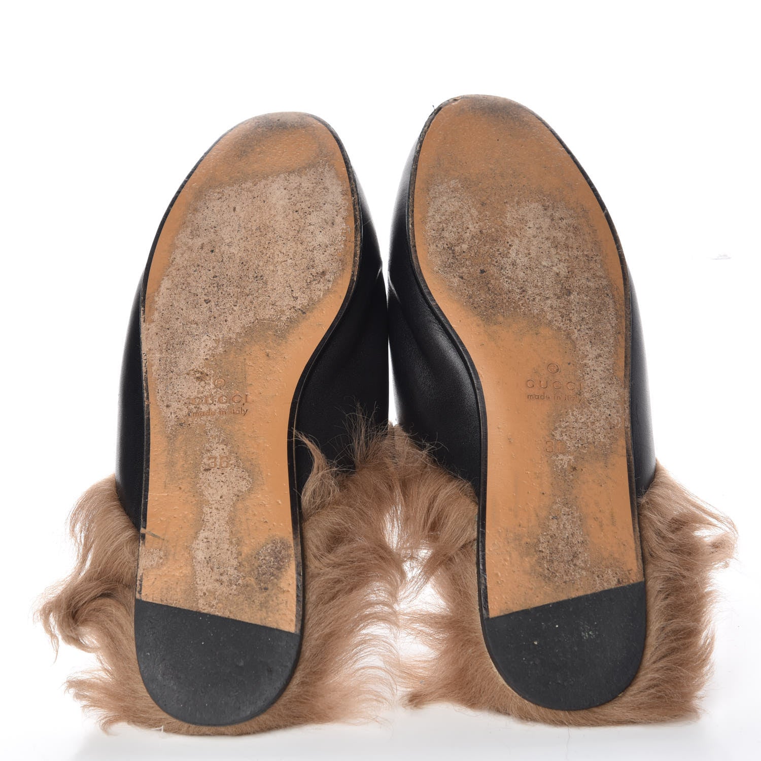 Gucci Calfskin Fur Tiger Embroidered Womens Princetown Slippers 36 Black 8 of 16