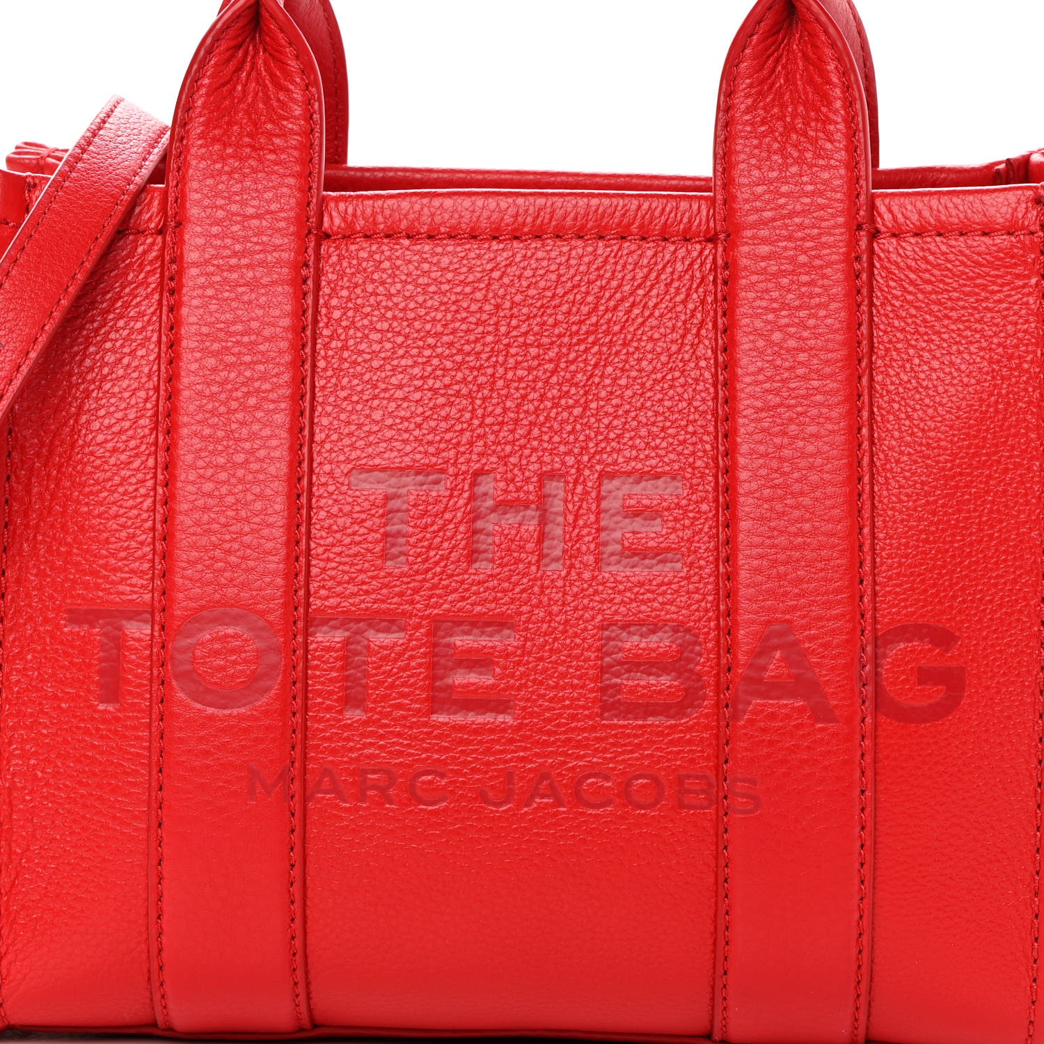 Marc Jacobs Grained Calfskin Small The Tote Bag Red 9 of 13